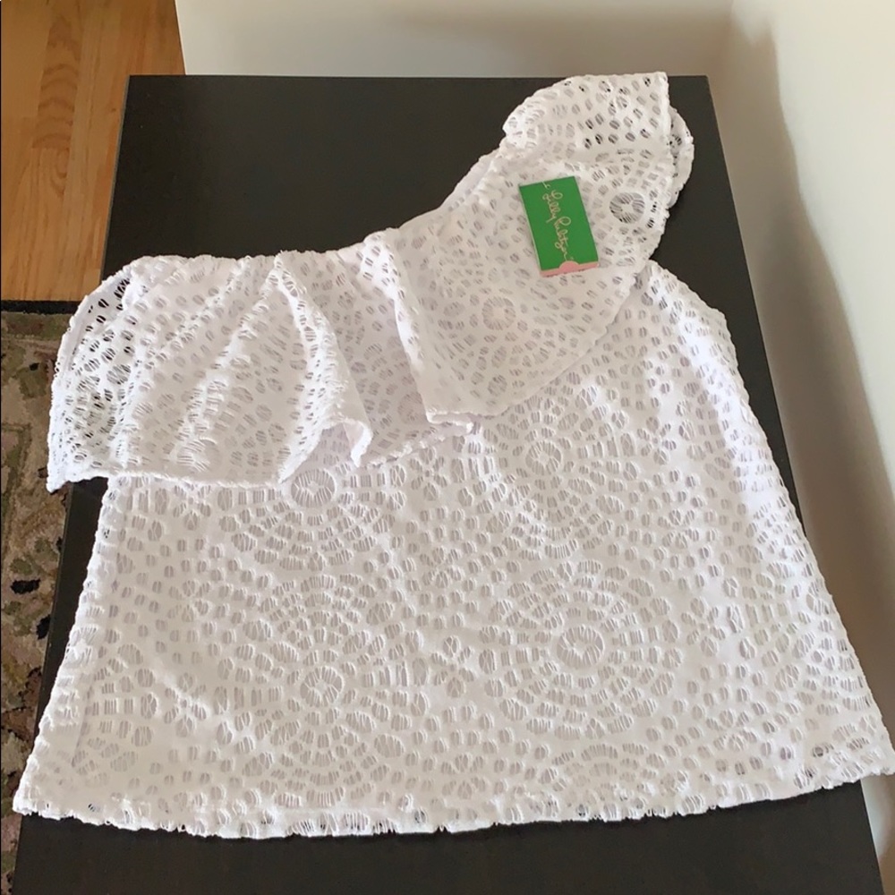 NWT Lilly Pulitzer off the shoulder white top, M
